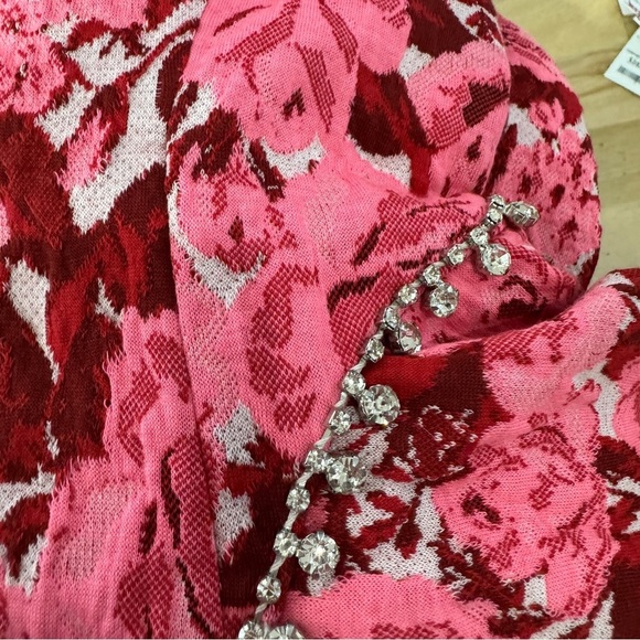 Zara pink white floral jacquard mini dress - Picture 14 of 14